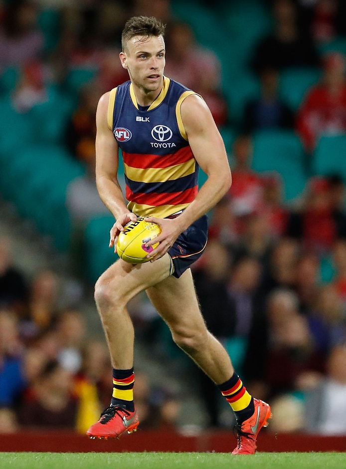 AFL 2016 First Semi Final - Sydney v Adelaide SYDNEY, AUSTRALIA - SEPTEMBER 17: Brodie Smith of the Crows in action during the 2016 AFL First Semi Final match between the Sydney Swans and the Adelaide Crows at the Sydney Cricket Ground on September 17, 2016 in Sydney, Australia. (Photo by Adam Trafford/AFL Media)